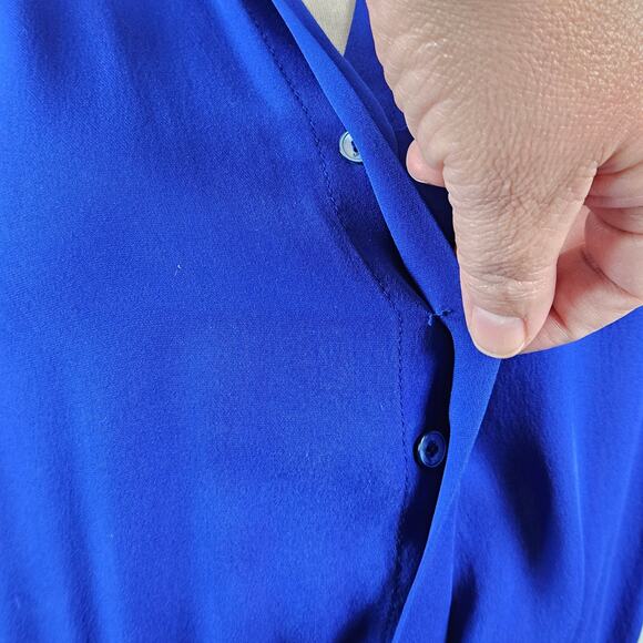 Aritzia Babaton Blue Silk Mini Dress Sleeveless With Pockets | Women's Small - Picture 12 of 16